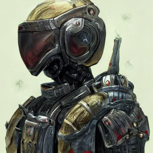 Image similar to a soldier with an armour made out of cicadas, scifi, biopunk, digital painting