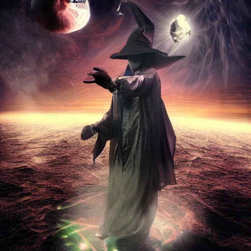 Prompt: sandman god of dreams wearing an plague - doctor mask, deliver me cosmic sight,, by patrick woodroffe, by igor morski, by lauri lipton, valley of the damned background, cinematic lighting, volumetric lighting, neosurrealism, realistic shadows, sandman, particle effects, rendered in octane, fantasy