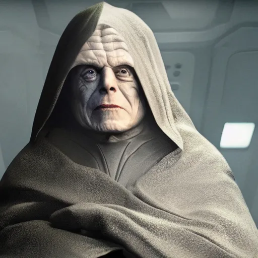 Image similar to elon musk as emperor palpatine as seen in stars wars episode 3 , 8k resolution, full HD, cinematic lighting, award winning, anatomically correct