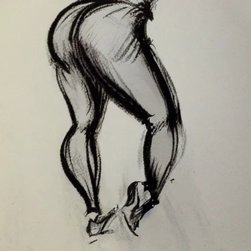 Image similar to milt kahl sketch of thick cuban girl wearing black yoga pants