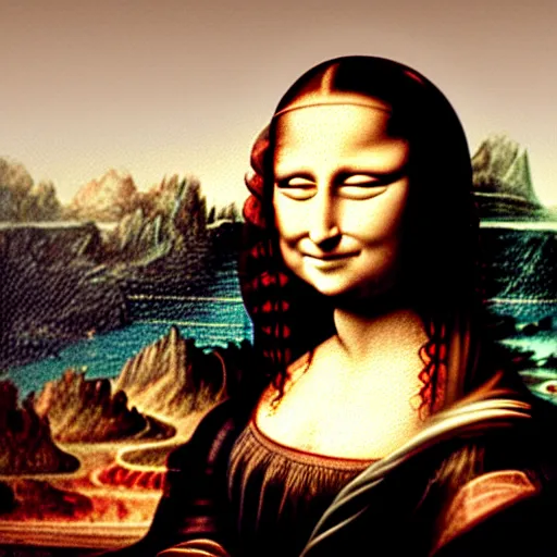 Image similar to the mona lisa in a cartoon style