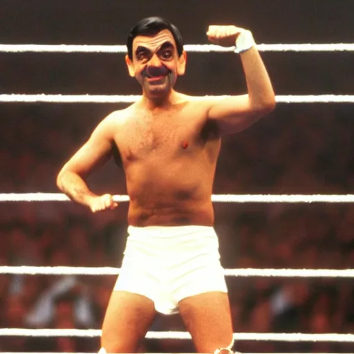 Image similar to 1990 photo of Mr Bean in WWE