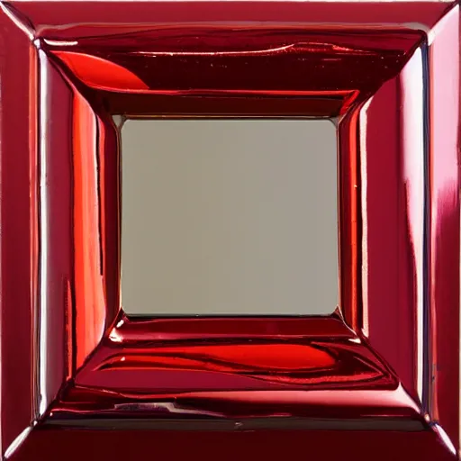 Prompt: chrome spheres on a red cube, gilding