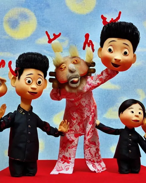 Image similar to xi jinping as a highly detailed stop motion puppet addressing the chinese military before invasion of taiwan, in the style of laika studios ’ s paranorman, coraline, kubo and the two strings