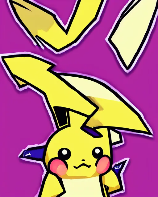 Image similar to personified Pikachu, digital art