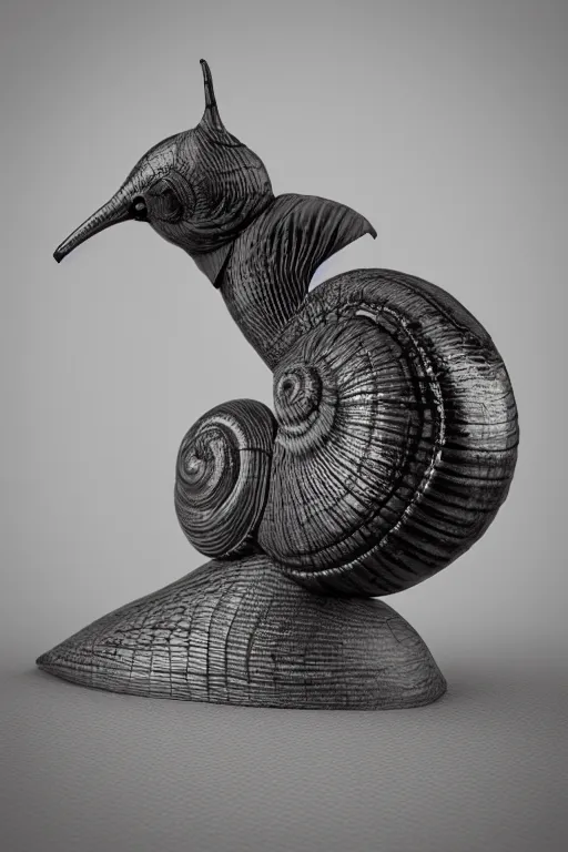 Prompt: snail with crow wings, photorealistic 3 d render 4 k