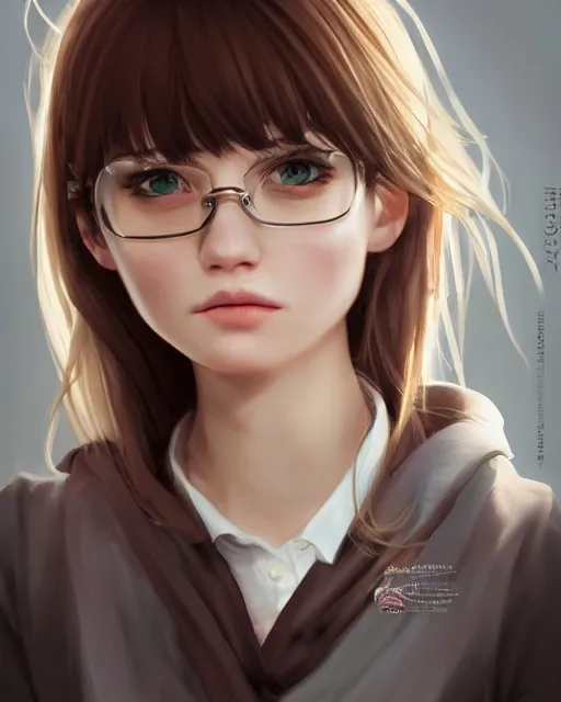 Prompt: portrait Hogwarts student girl cute-fine-face, pretty face, realistic shaded Perfect face, fine details. Anime. realistic shaded lighting by Ilya Kuvshinov Giuseppe Dangelico Pino and Michael Garmash and Rob Rey, IAMAG premiere, aaaa achievement collection, elegant freckles, fabulous