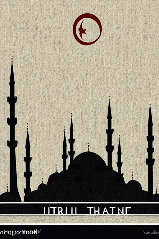 Prompt: minimalist vintage art of istanbul, illustration, vector art