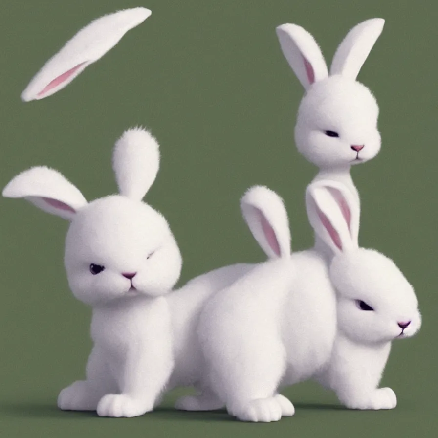 Prompt: a lovely white fluffy bunny, with big ears on a plain background, art by Goro Fujita, sharp focus, highly detailed, ArtStation