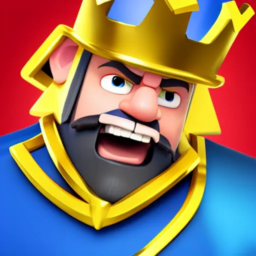 Image similar to clash royale king flipping off emote