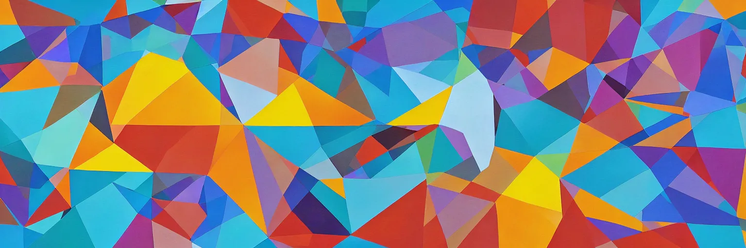 Image similar to abstract landscape, Mural, Hyperprism, Geometric, Polygonal