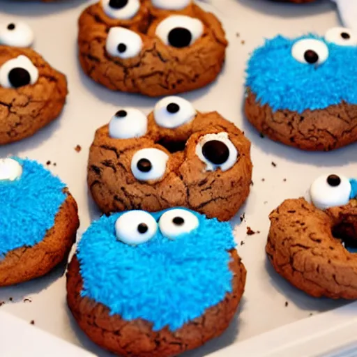 Image similar to cookie monster donuts