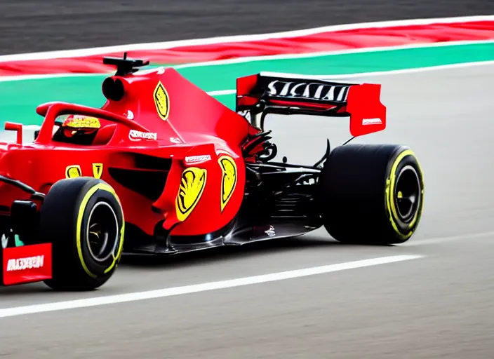 Image similar to live action photo of the 2 0 2 1 f 1 scuderia ferrari, 8 k, sports photography