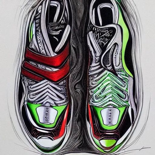 Image similar to sport balenciaga sneakers by aaron horkey, trending on artstation, colorful