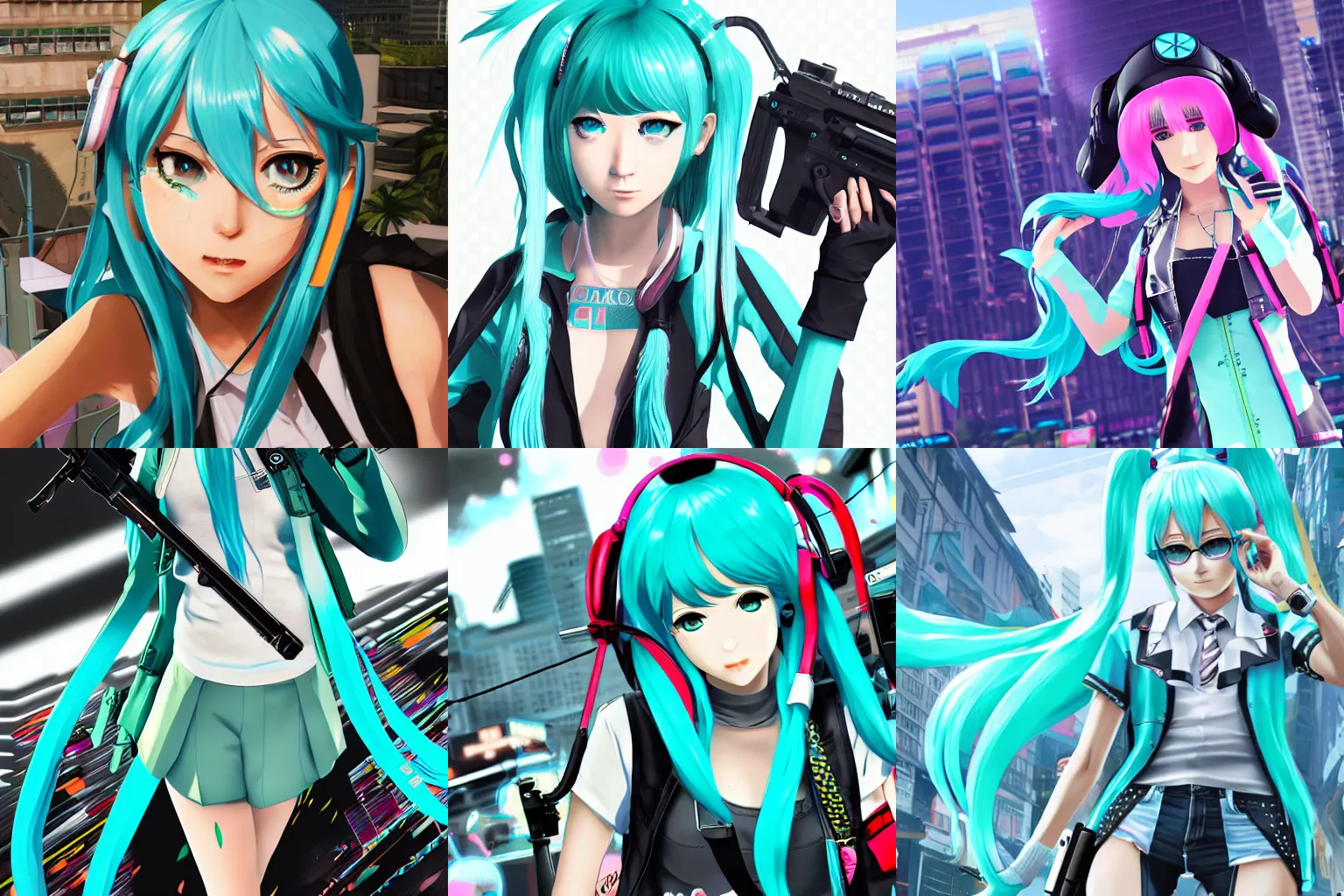 Prompt: Hatsune Miku Grand Theft Auto 5 covert art, epic, 4k resolution, extremely detailed, very sharp, artstation, digital art, vibrant - C 10