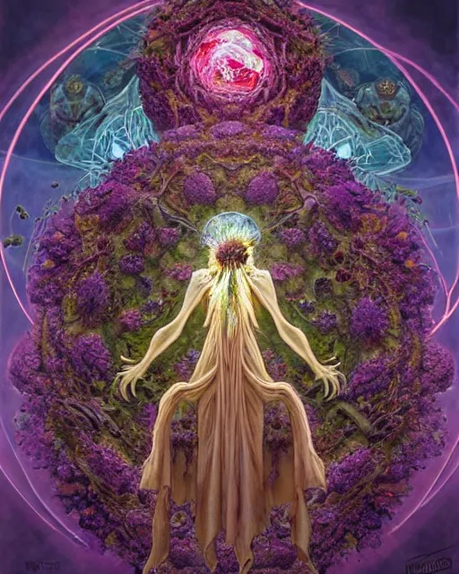 Prompt: the platonic ideal of flowers, rotting, insects and praying of cletus kasady carnage thanos nazgul wild hunt doctor manhattan chtulu mandelbulb howl's moving castle mandala davinci heavy rain, d & d, fantasy, ego death, decay, dmt, psilocybin, art by artgerm and greg rutkowski and alphonse mucha