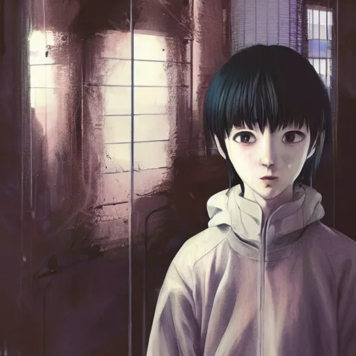 Image similar to lain iwakura, serial experiments : lain. highly detailed, digital painting, artstation, concept art, illustration, by ken saito, lya pilnev, siwoo kim, christophe young, anna podedworna, yin zhen chu, zeronis, magdalena radziej,