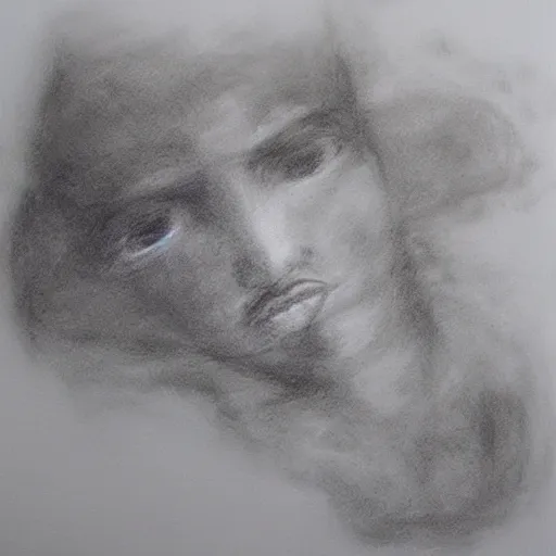 Prompt: give up on everything. you have achieved nothing. existence is meaningless. why continue? kilnfired terracotta smudged unclear charcoal drawing