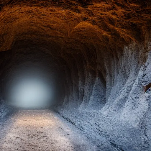 Image similar to a stunning photography inside an ominous cave, professional photography,8KHD