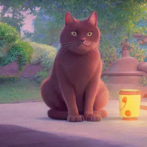 Prompt: a wholesome animation key shot of a burmese cat, studio ghibli, pixar and disney animation, sharp, rendered in unreal engine 5, anime key art by greg rutkowski, bloom, dramatic lighting