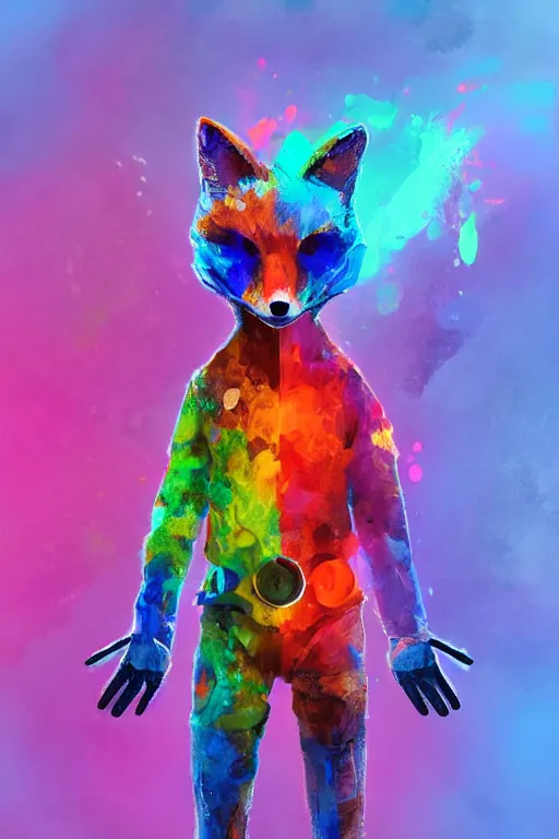 Prompt: a humanoid fox wearing scientist's clothes and doing experiments with colorful chemicals, digital painting, masterpiece, digital art, high quality, highly detailed, concept art, trending on deviantart, high coherence, anatomically correct, five fingers, cinematic, high definition, path traced