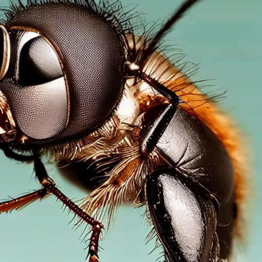 Image similar to a photograph of a fly with donald trump hair