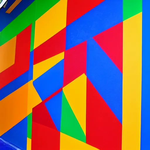 Image similar to a mural by Sol LeWitt