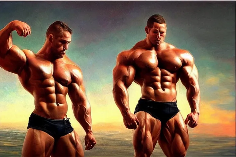 Image similar to muscle, fantasy, painting, ultra realistic!!!, clear weather, golden hour, sharp focus