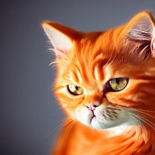 Prompt: still photo of a cute orange persian kitty, highly detailed, photorealistic portrait, bright studio setting, studio lighting, crisp quality and light reflections, unreal engine 5 quality render