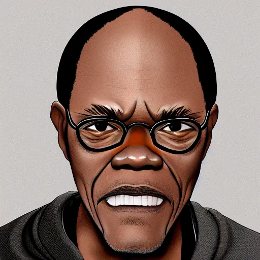 Image similar to Samuel L Jackson, designed by Bryan Konietzko