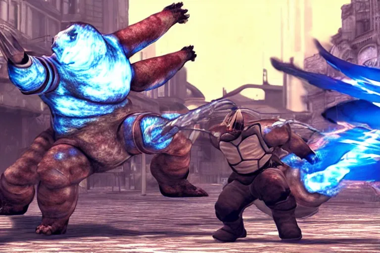 Prompt: “ a screenshot of blastoise in devil may cry 3 ”