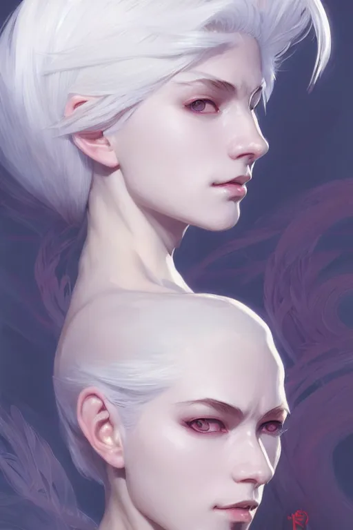 Prompt: a very beautiful white haired ninja girl, fantasy, portrait, sharp focus, intricate, elegant, digital painting, artstation, matte, highly detailed, concept art, illustration, ambient lighting, art by ilya kuvshinov, artgerm, alphonse mucha, and greg rutkowski