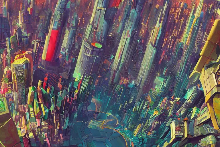 Image similar to futuristic city of manila, illustration painting, intricate, detailed illustration, hd, digital art, overdetailed art, concept art, complementing colors, detailed, illustration painting by leonardo da vinci, digital art, overdetailed art, concept art, complementing colors rendered by beeple, syd meade,