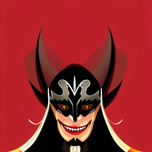 Image similar to dark black jester , vector illustration , 2d m sharp , detailed , artstation