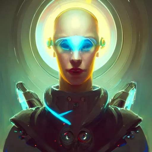 Image similar to a portrait of a cybernetic illuminati occultist, cyberpunk concept art by pete mohrbacher and wlop and artgerm and josan gonzales, digital art, highly detailed, intricate, sci-fi, sharp focus, Trending on Artstation HQ, deviantart, unreal engine 5, 4K UHD image