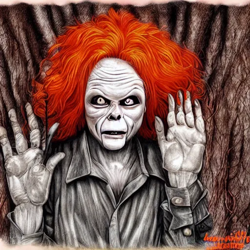 Image similar to [ carrot top ] horror art