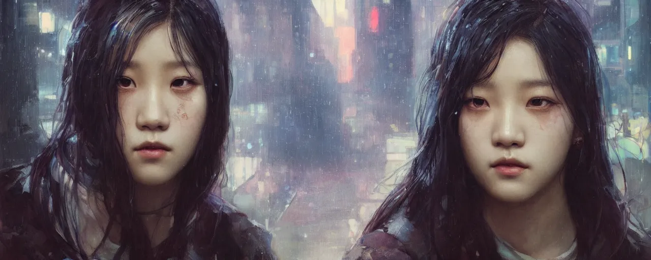 Image similar to jisoo of blackpink, hyperrealistic portrait, bladerunner street, art of elysium by jeremy mann and alphonse mucha, fantasy art, photo realistic, dynamic lighting, artstation, poster, volumetric lighting, very detailed face, 8 k, award winning