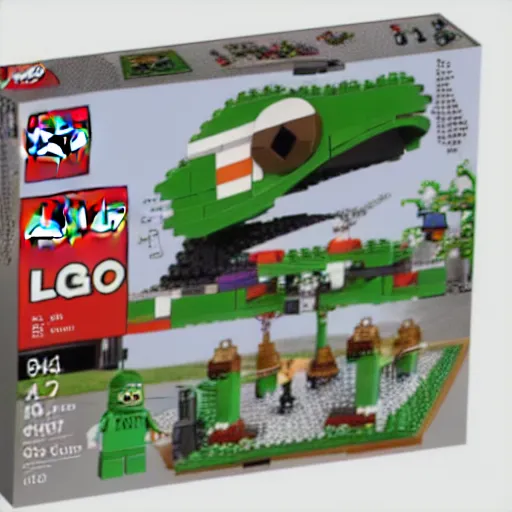 Prompt: pepe the frog lego set