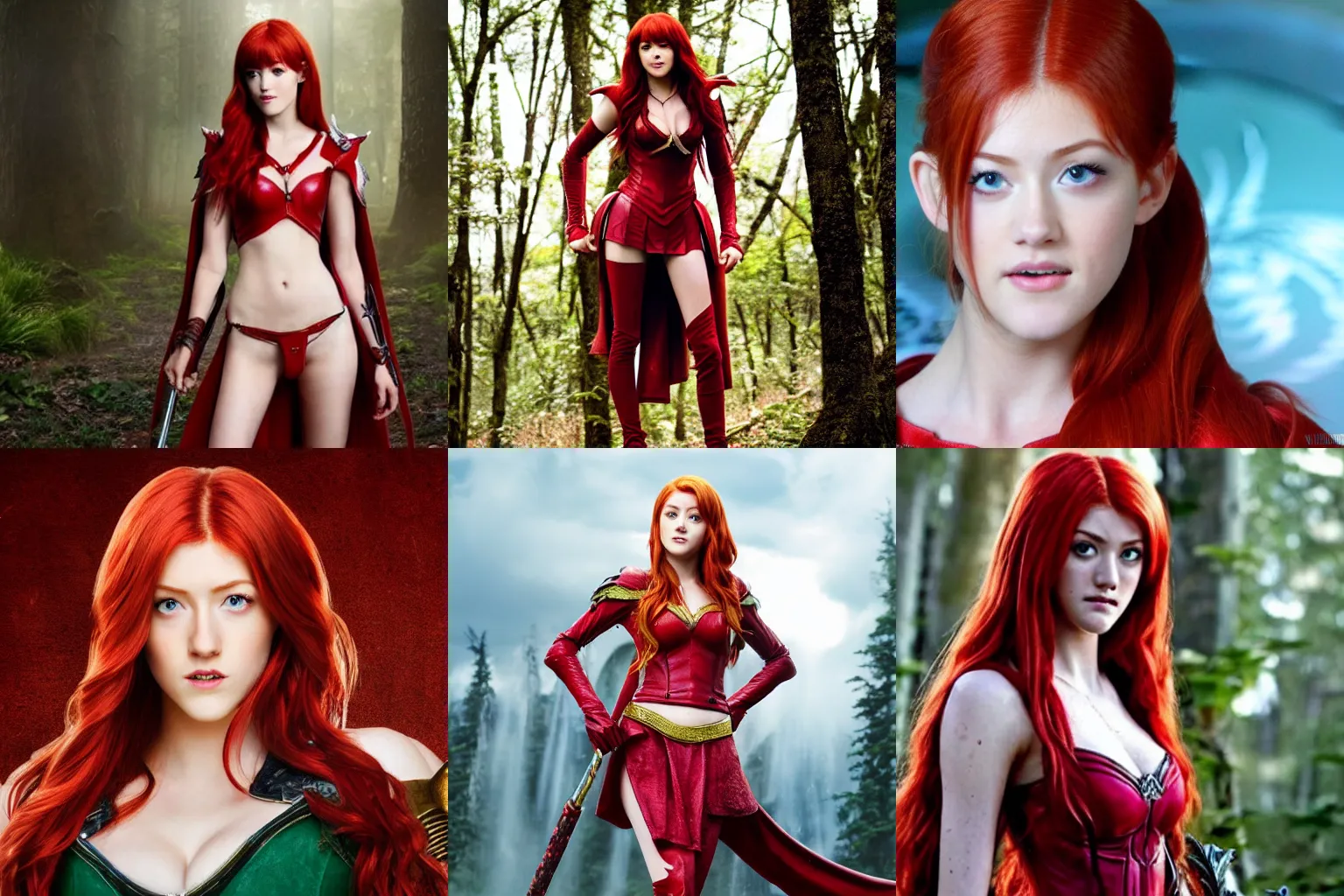 Prompt: Katherine mcnamara as Erza Scarlet, HD