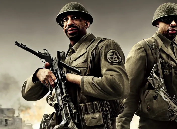 Prompt: stephen a smith in call of duty world at war, ps 4 gameplay