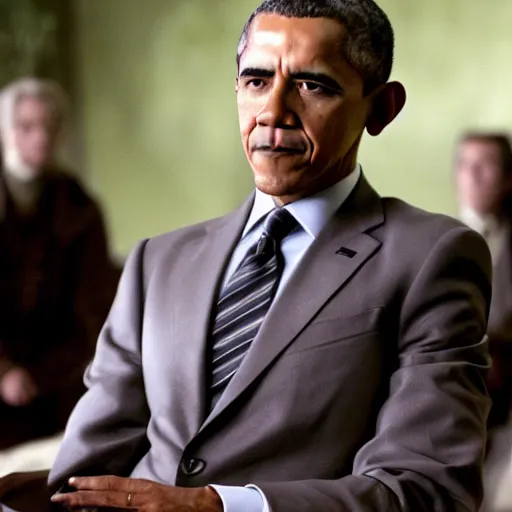 Prompt: movie still of Barack Obama in Lord of the Rings