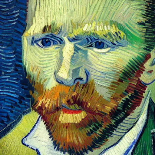 Image similar to high quality high detail painting by vincent van gogh, hd, working man in business suit, photorealistic lighting