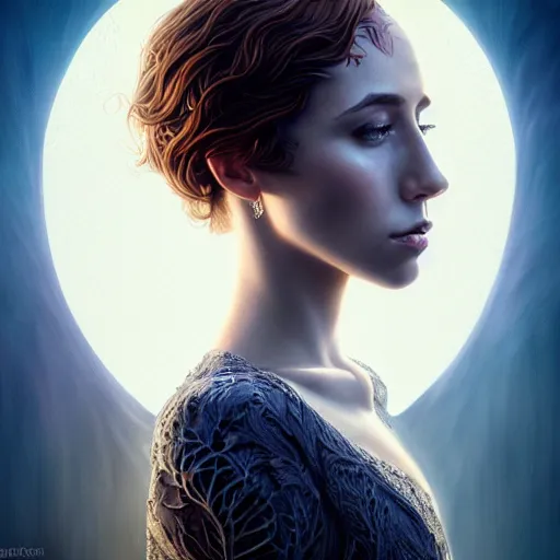 Prompt: gorgeous stella maeve magician, realistic character concept, bird's eye overhead shot, elegant pose, spooky, illustration, symmetrical face and body, volumetric lighting, detailed realistic symmetrical eyes, 8 k, joshua middleton, artgerm, tom bagshaw, single face, insanely detailed and intricate elegant, autumn leaves