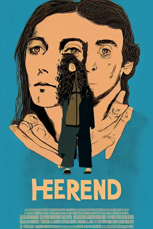 Prompt: hereditary film poster designed by saul bass, poster design, solid colors, flat colors, graphic design, featured on behance
