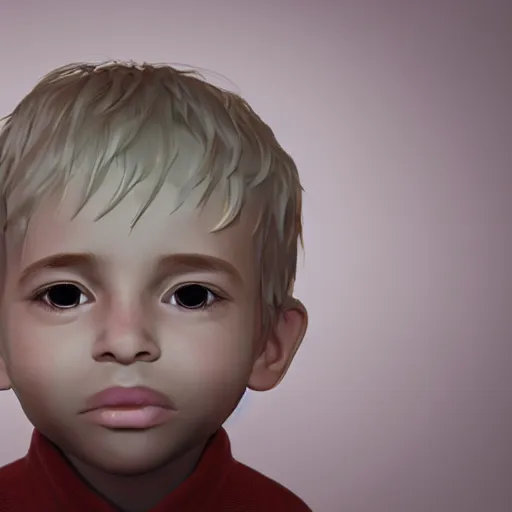 Image similar to cell shaded render of a little boy with a giant head, octane render, cinema 4 d, award winning, beautiful aesthetic design, unreal engine 5, ultra detailed