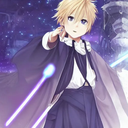 Prompt: Violet Evergarden as a Jedi, trending manga art