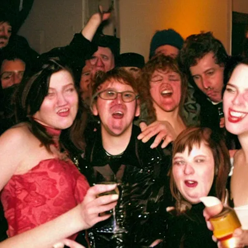 Image similar to photographs from a drunken new years eve party in the ywar 1999