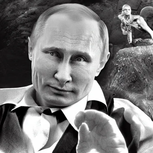 Prompt: putin as a gollum ftom lord of the rings