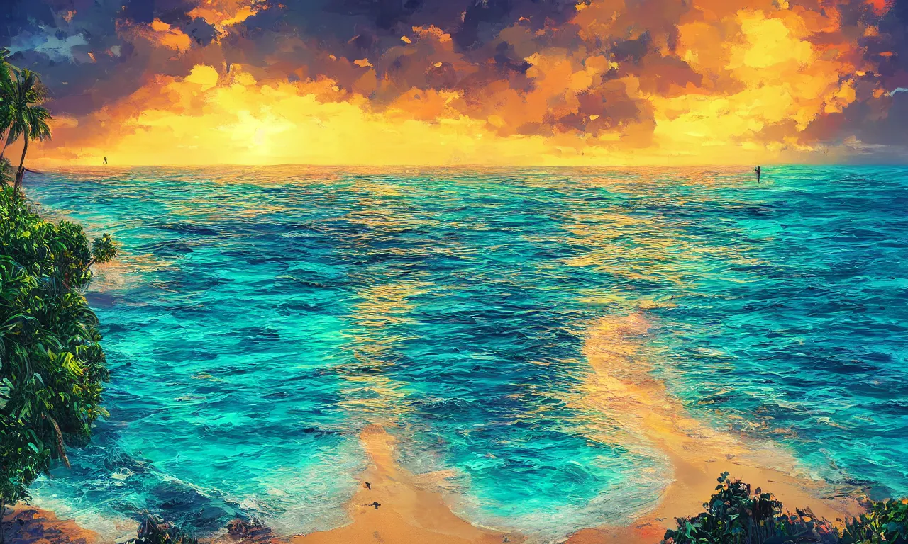 Image similar to paradise beach by alena aenami artworks in 4 k