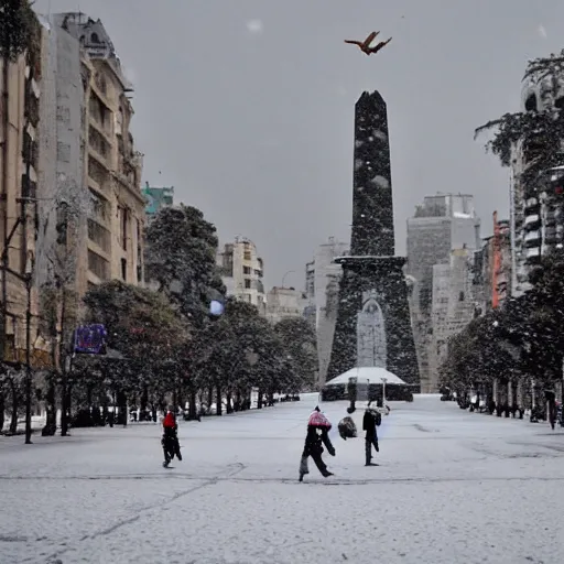 Prompt: Buenos Aires with snow